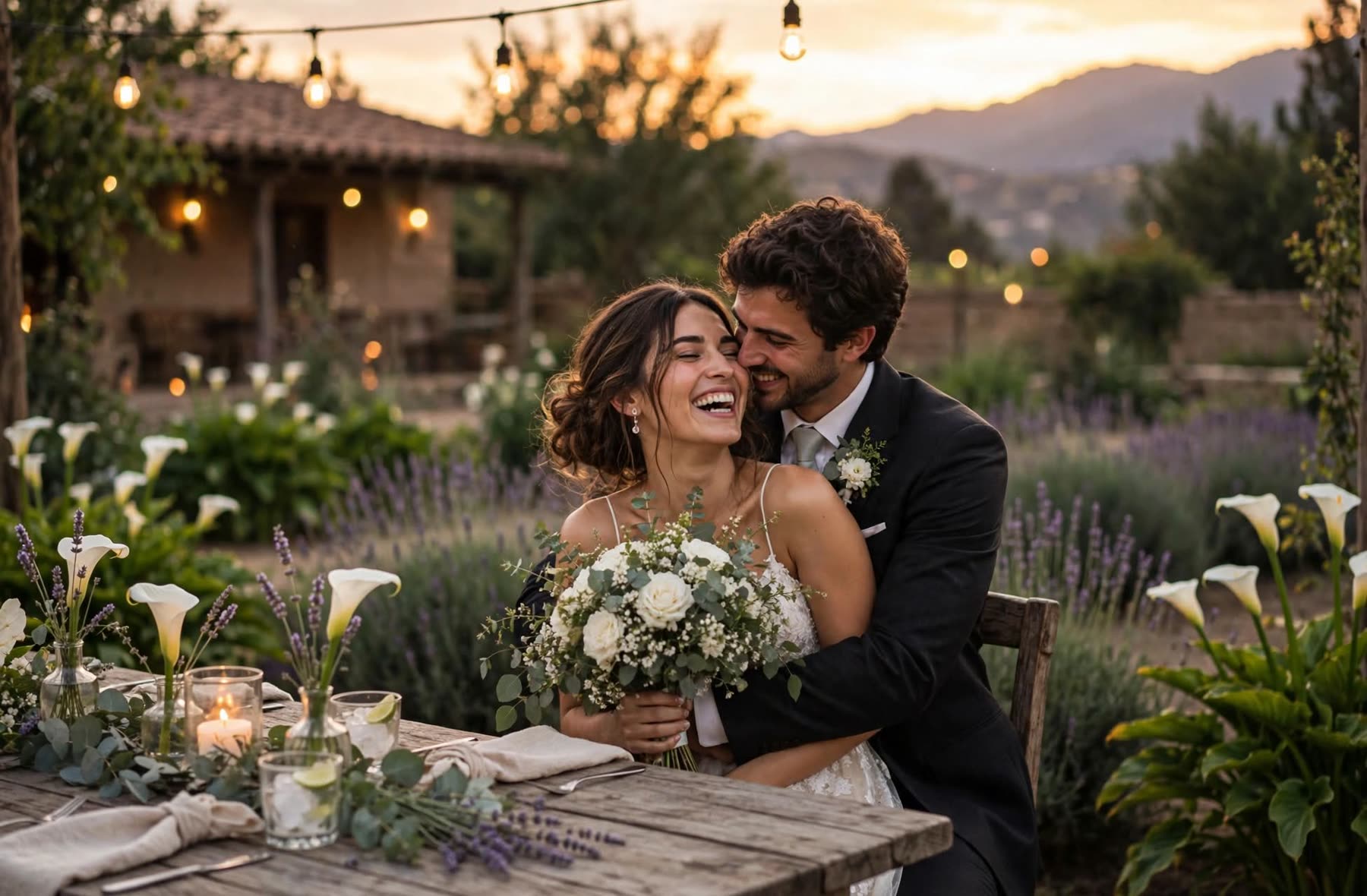 Paula y Andrés al atardecer